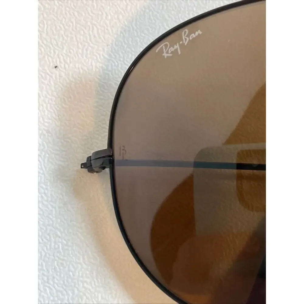 Vintage B&L Ray-Ban Aviator Sunglasses Black Frame 58[]14 Brown Glass Lenses USA